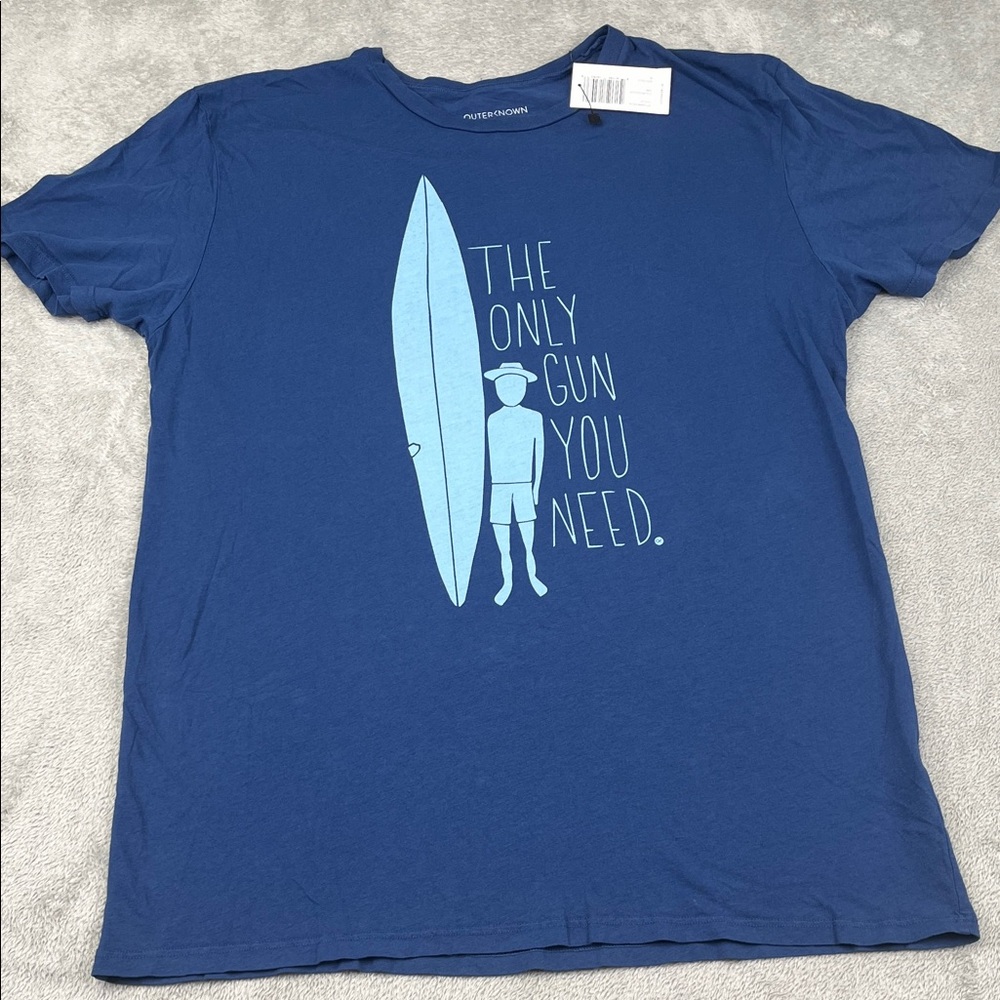NEW Outerknown M 100% Organic‎ Cotton Men's Blue Graphic Tee